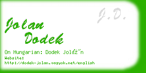 jolan dodek business card